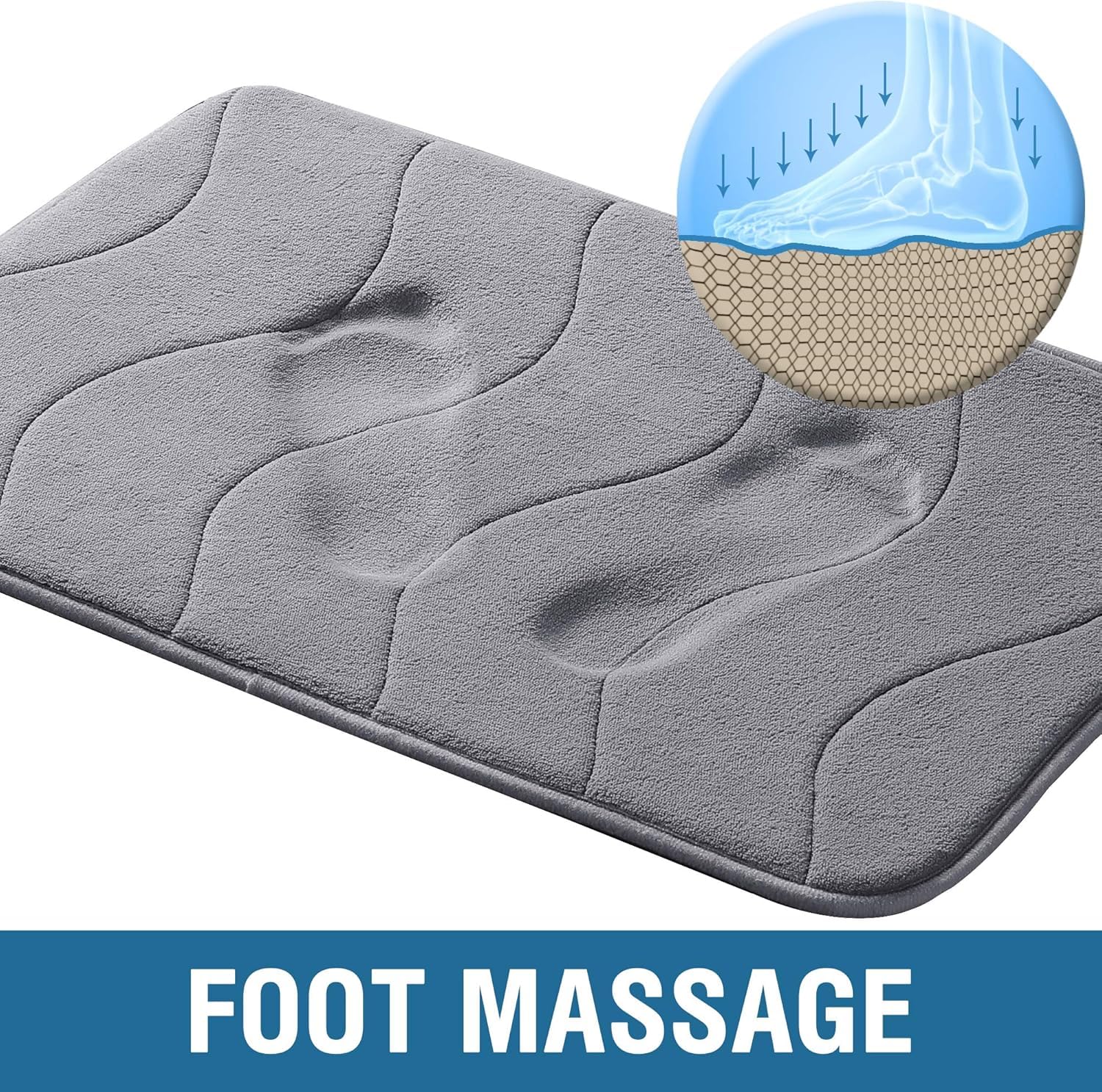 Memory Foam Bath Mat For Bathroom Non Slip Bath Rug Velvet Thick Soft And Comfortable Water Absorbent Machine Washable Easier To